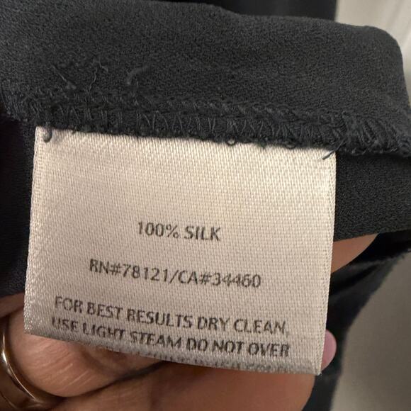 EILEEN FISHER $275 2X SILK OPEN FRONT SIDE SLIT KIMONO BLACK CARDIGAN - Picture 6 of 8